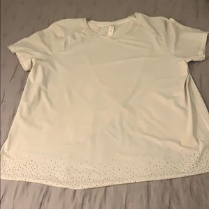 Lululemon SS White Shirt—Split Back